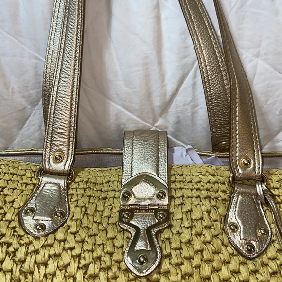RARE Like new Michael Kors Straw Wicker raffia Shoulder Bag x large - Picture 15 of 16